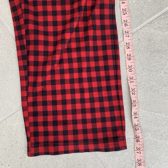 Nautica Sleepwear Mens Red Black Plaid Flannel Elastic Waist Pajama Pants - M - Picture 4 of 4